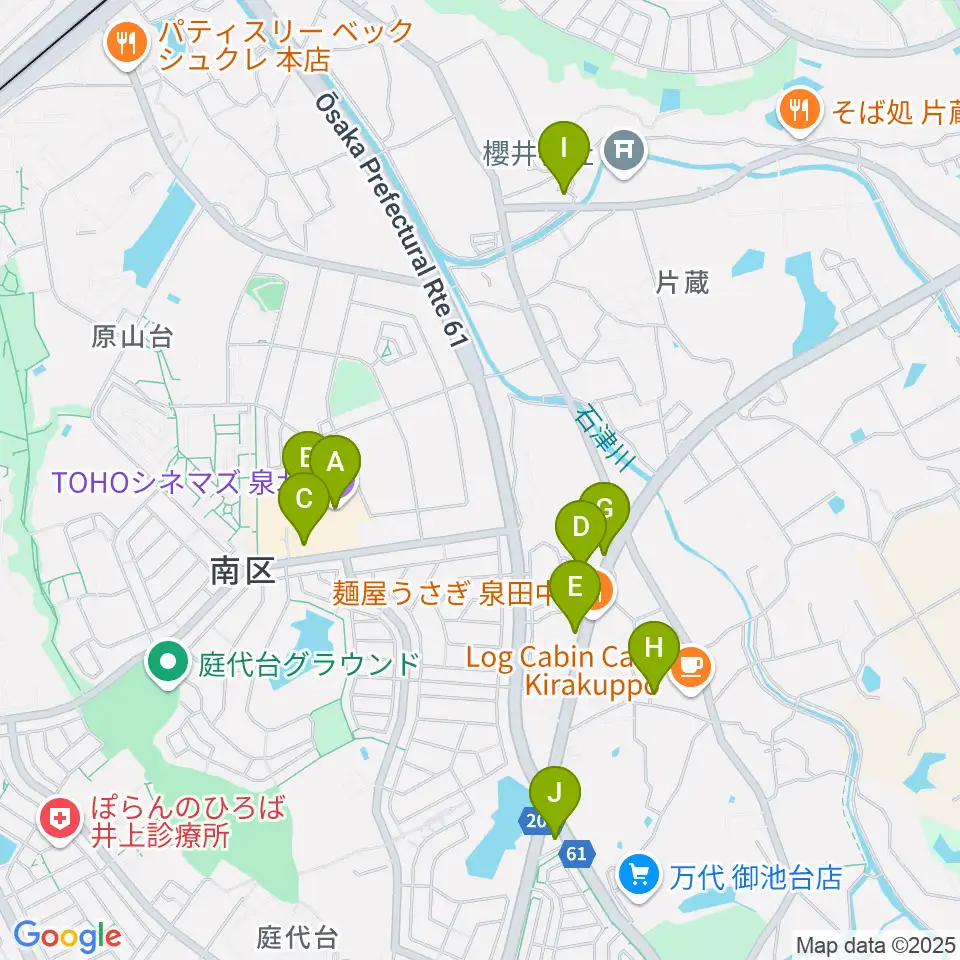 TOHOシネマズ泉北周辺のカフェ一覧地図