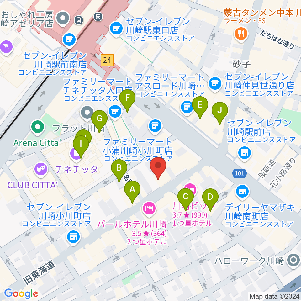 スタジオ太鼓庵周辺のカフェ一覧地図