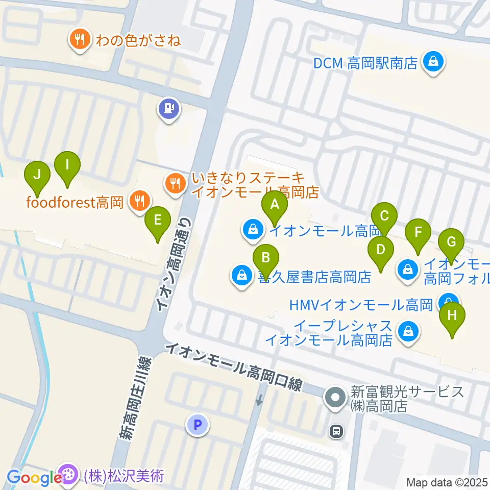 TOHOシネマズ高岡周辺のカフェ一覧地図