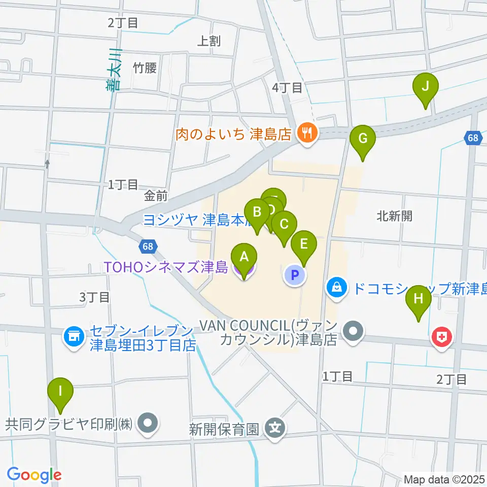 TOHOシネマズ津島周辺のカフェ一覧地図