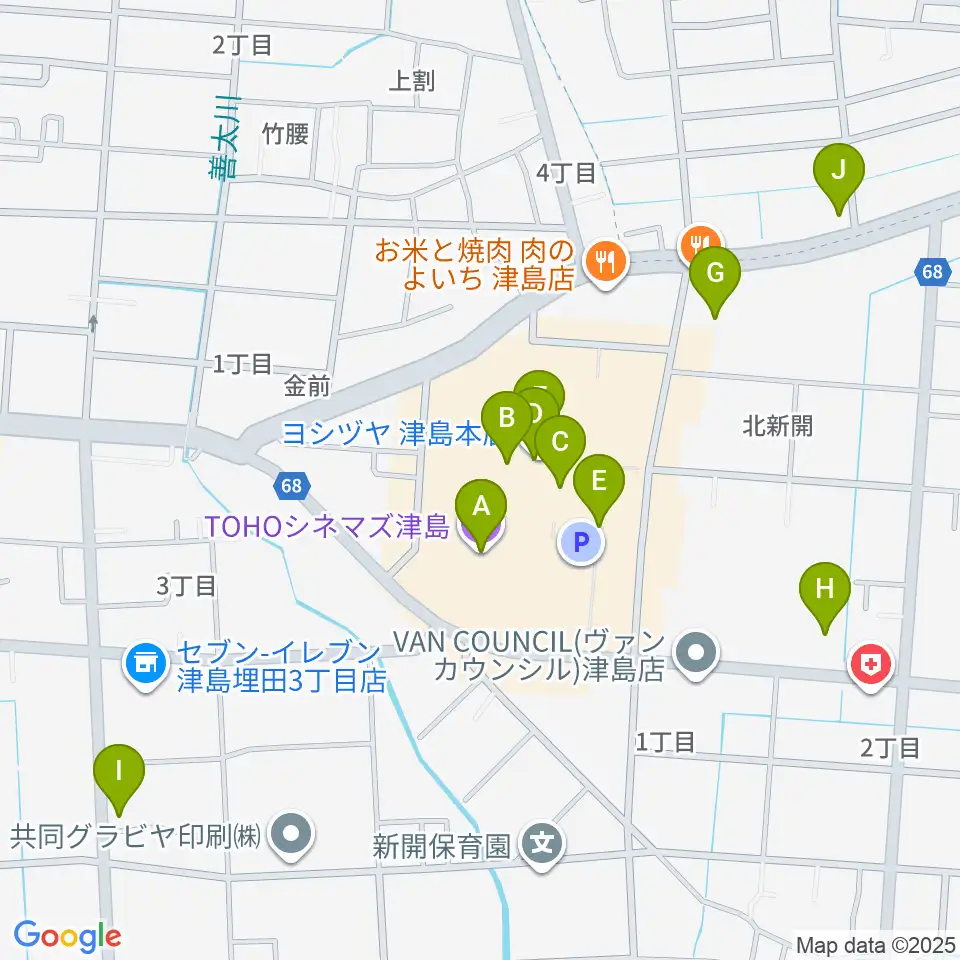 TOHOシネマズ津島周辺のカフェ一覧地図