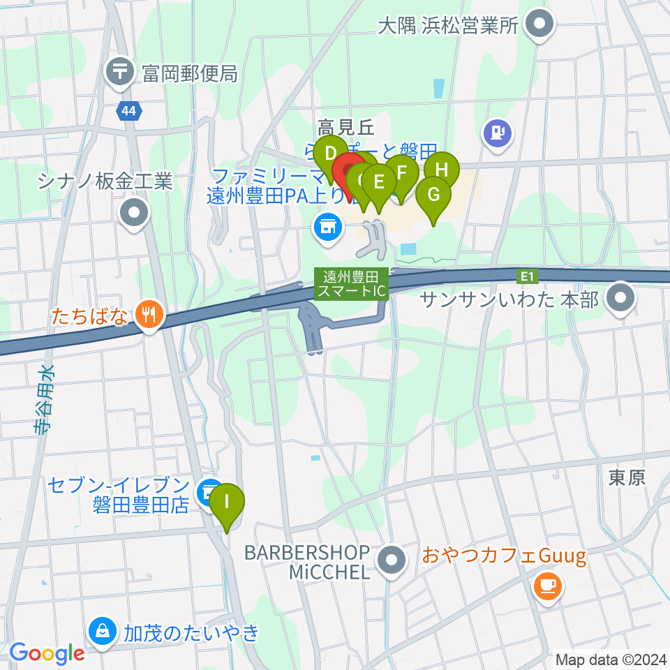 TOHOシネマズららぽーと磐田周辺のカフェ一覧地図