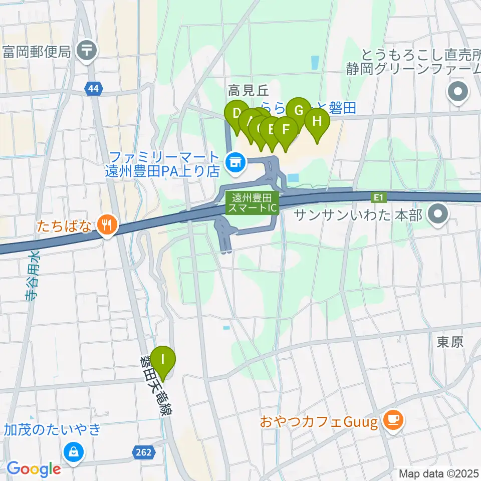 TOHOシネマズららぽーと磐田周辺のカフェ一覧地図