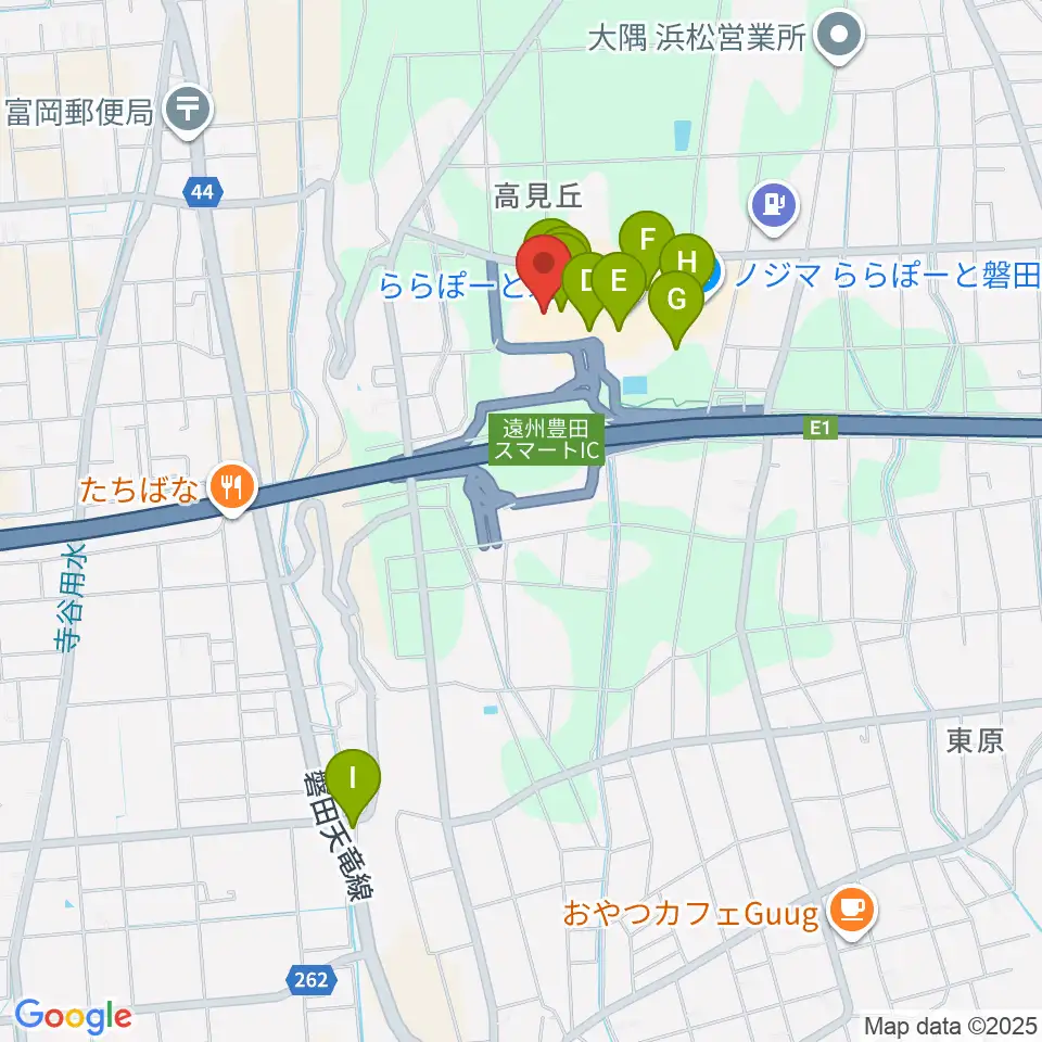 TOHOシネマズららぽーと磐田周辺のカフェ一覧地図