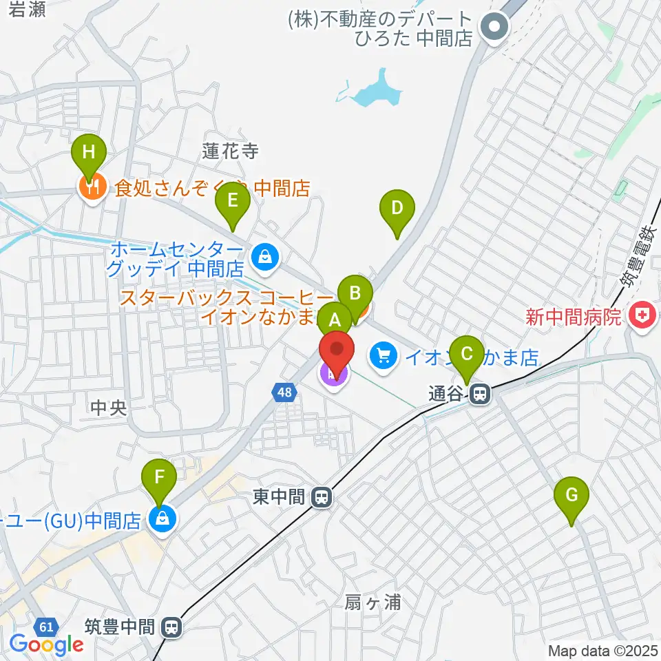 ユナイテッド・シネマなかま16周辺のカフェ一覧地図
