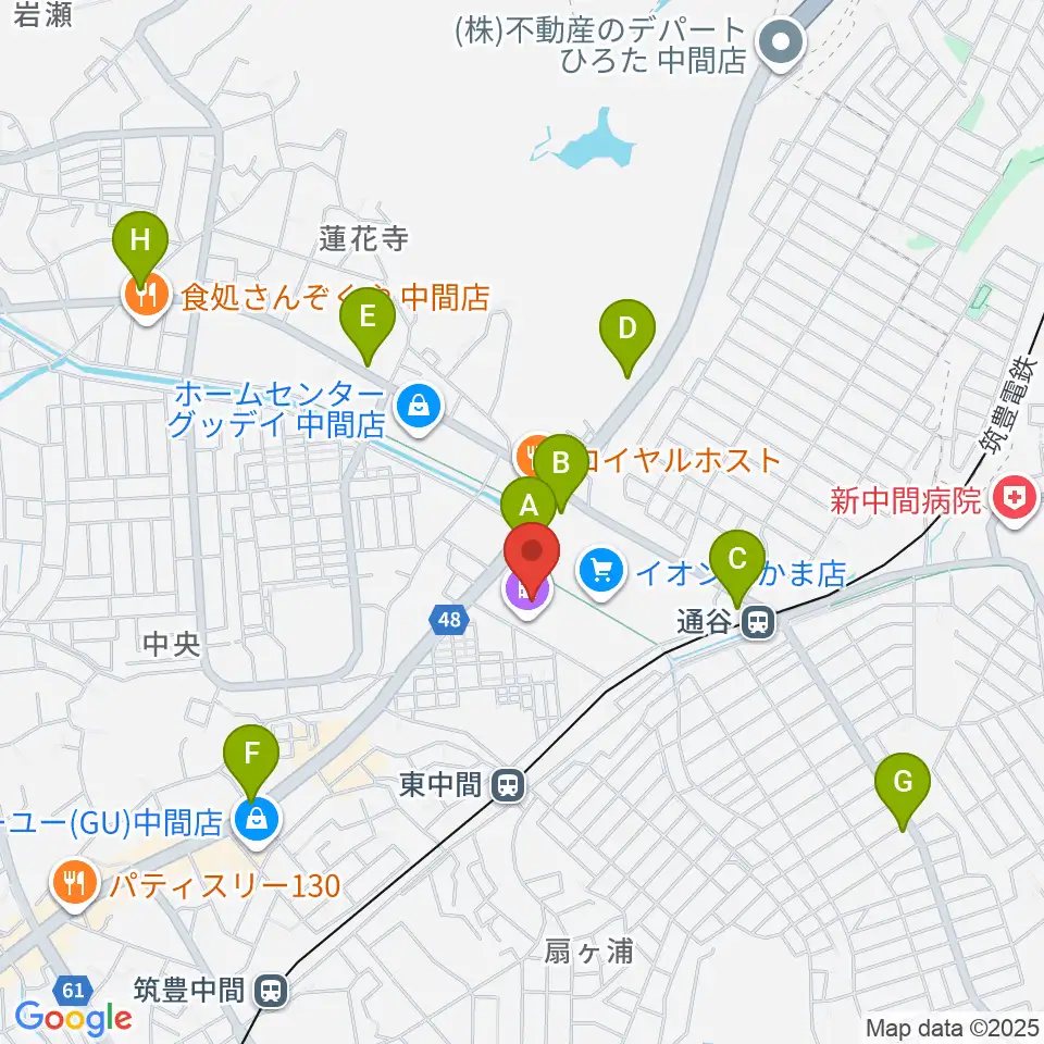 ユナイテッド・シネマなかま16周辺のカフェ一覧地図