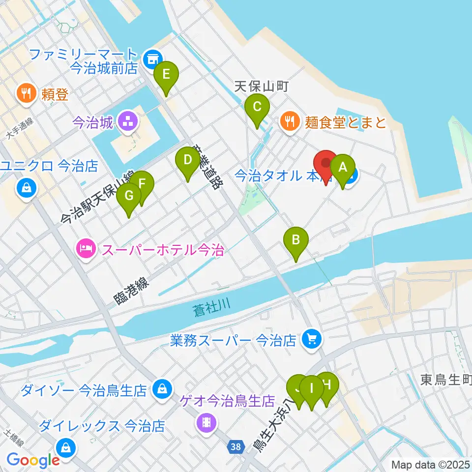 ユナイテッド・シネマ フジグラン今治周辺のカフェ一覧地図