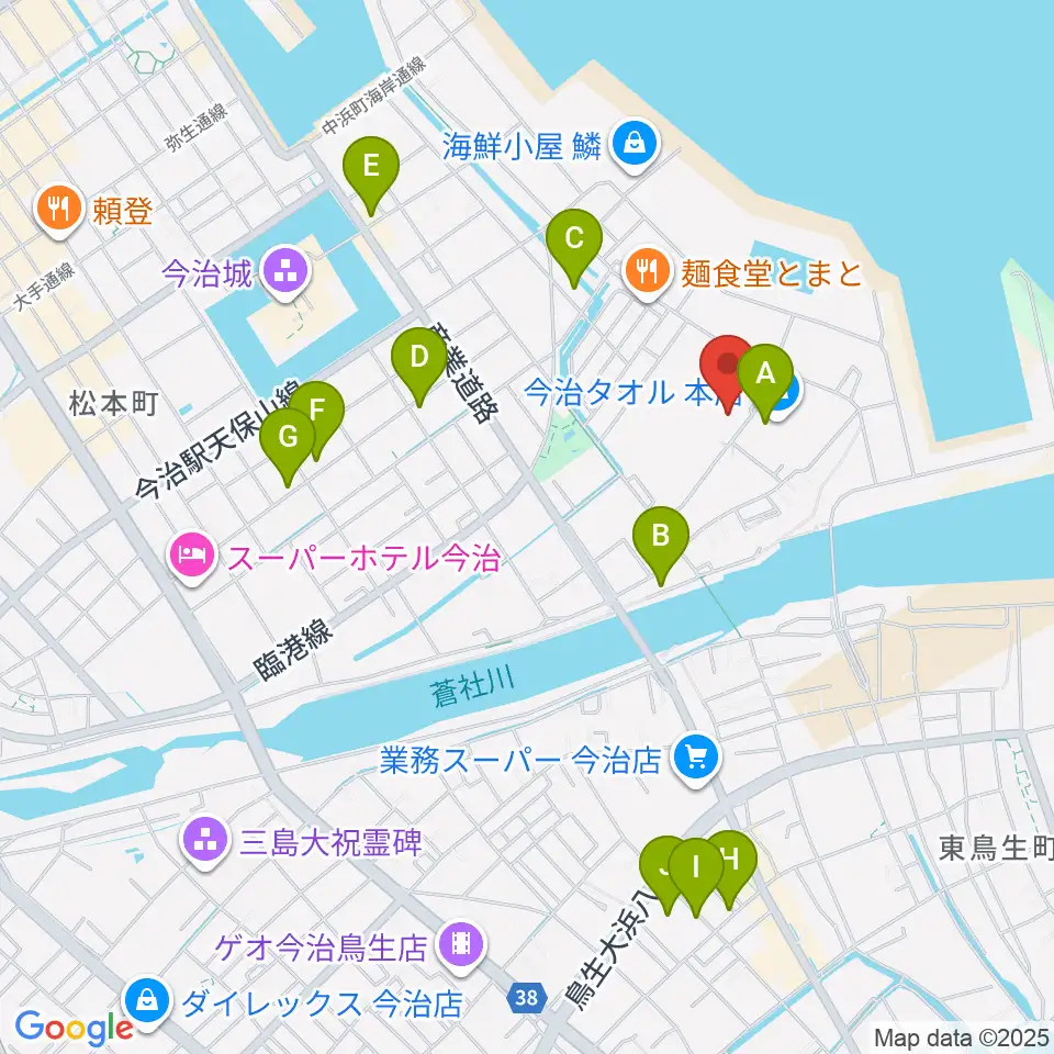 ユナイテッド・シネマ フジグラン今治周辺のカフェ一覧地図