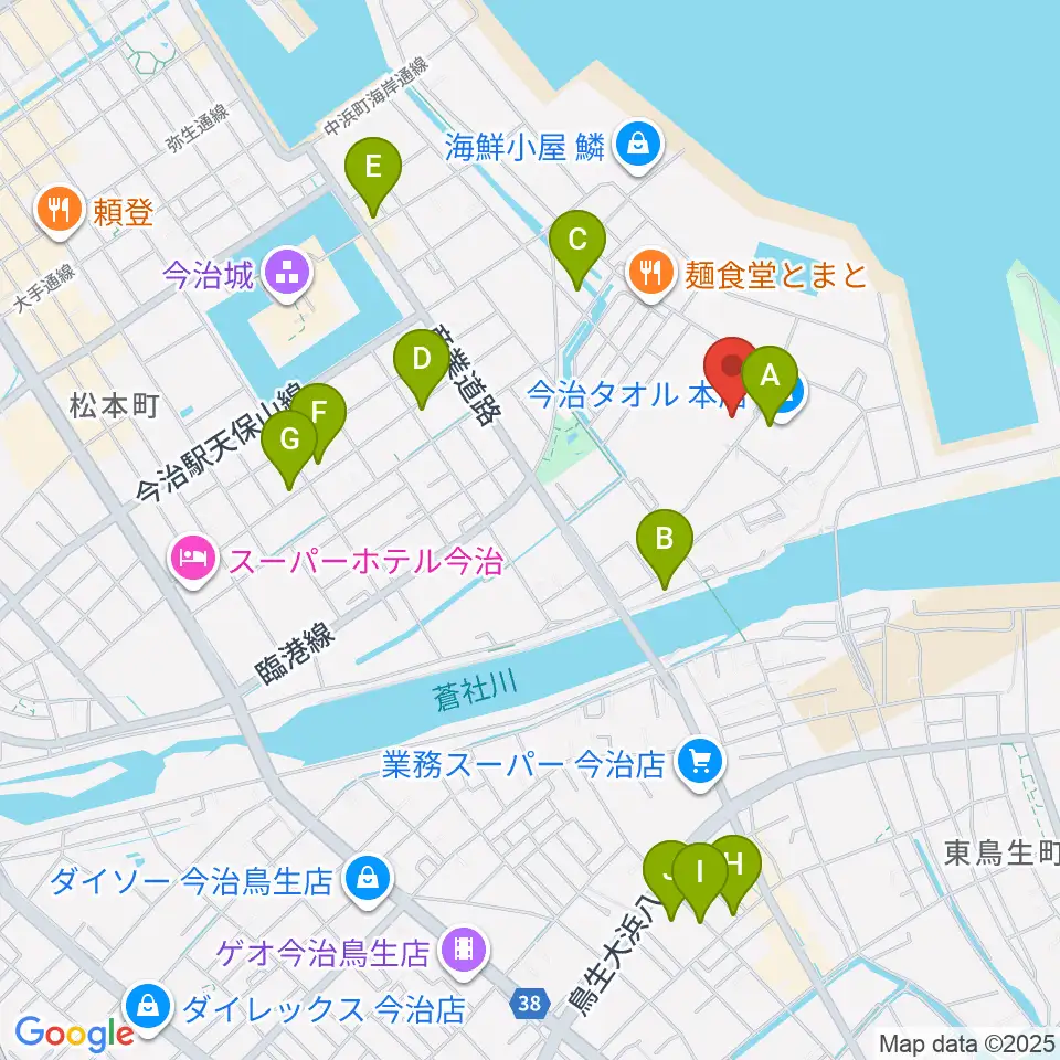 ユナイテッド・シネマ フジグラン今治周辺のカフェ一覧地図