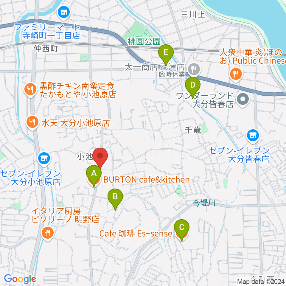 261サヴォイスタジオ周辺のカフェ一覧地図