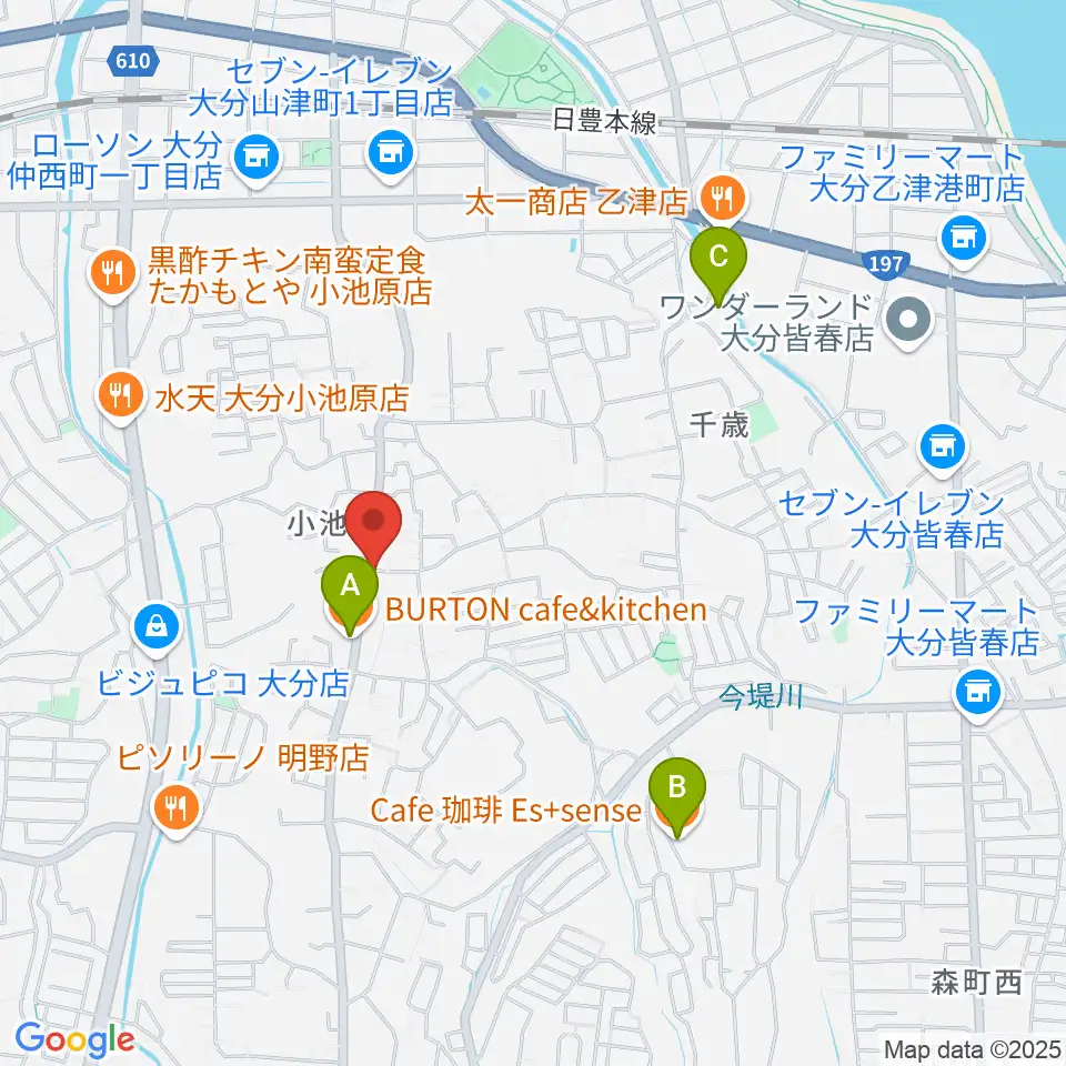 261サヴォイスタジオ周辺のカフェ一覧地図