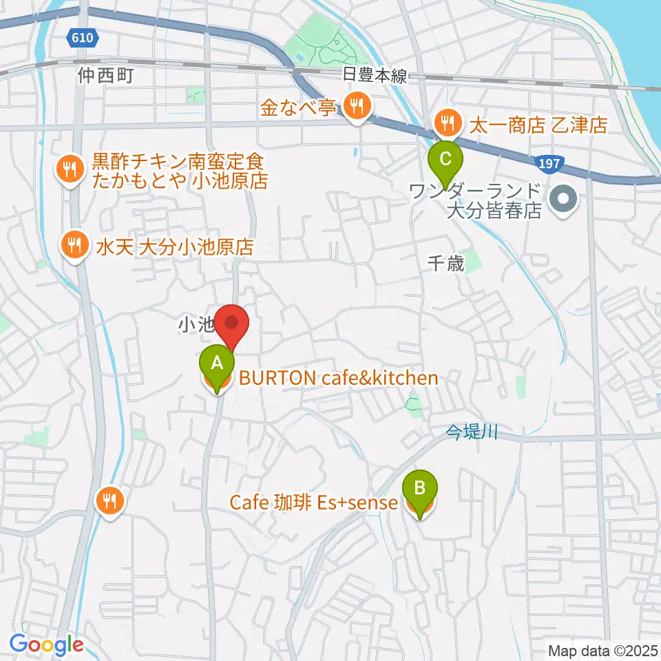 261サヴォイスタジオ周辺のカフェ一覧地図