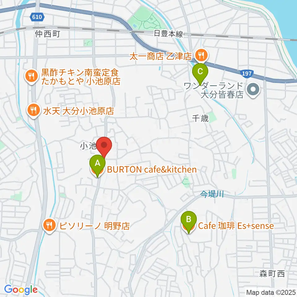 261サヴォイスタジオ周辺のカフェ一覧地図