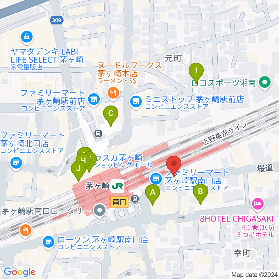 春秋会館周辺のカフェ一覧地図