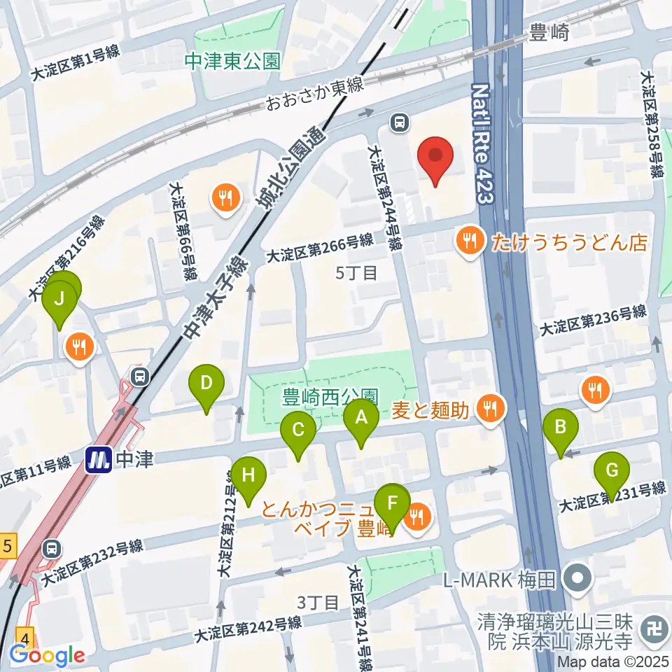 ハーモニーホール周辺のカフェ一覧地図