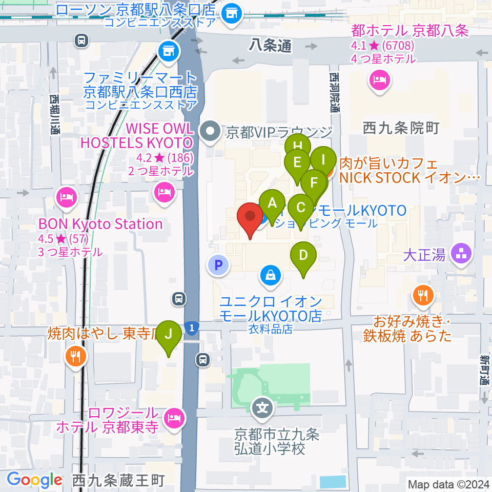 T・ジョイ京都周辺のカフェ一覧地図