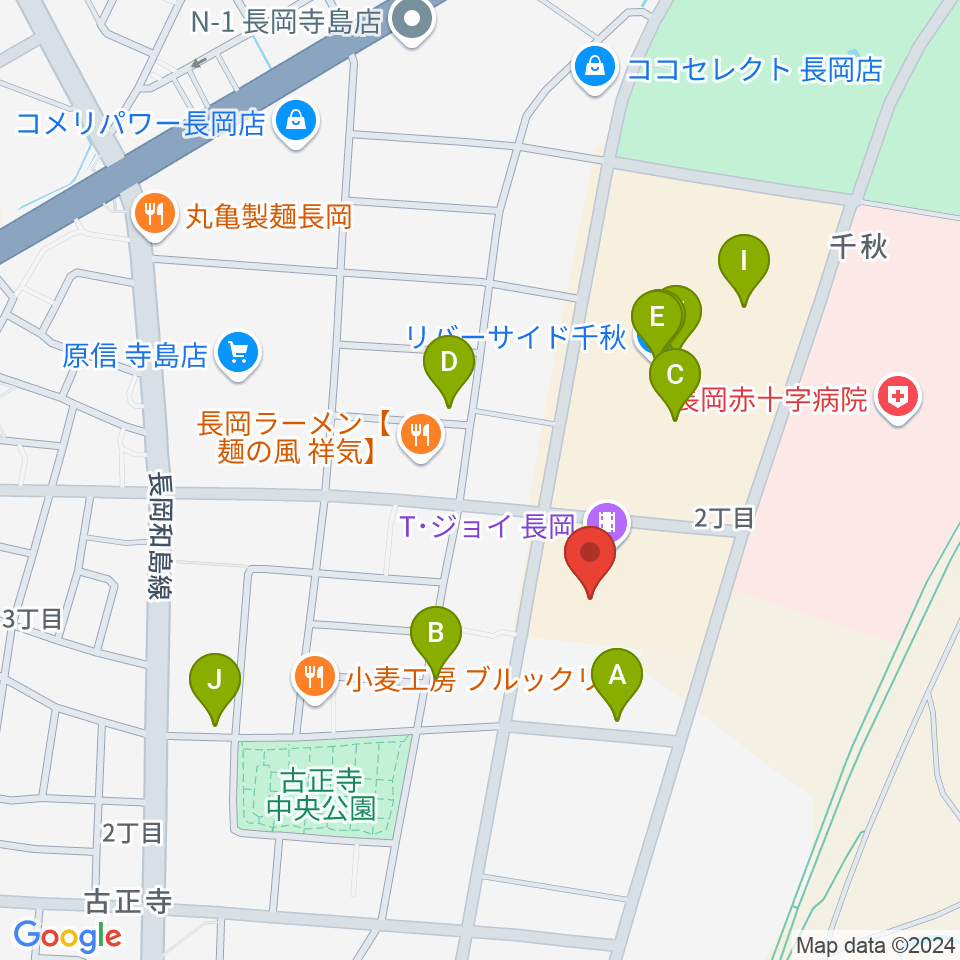 T・ジョイ長岡周辺のカフェ一覧地図