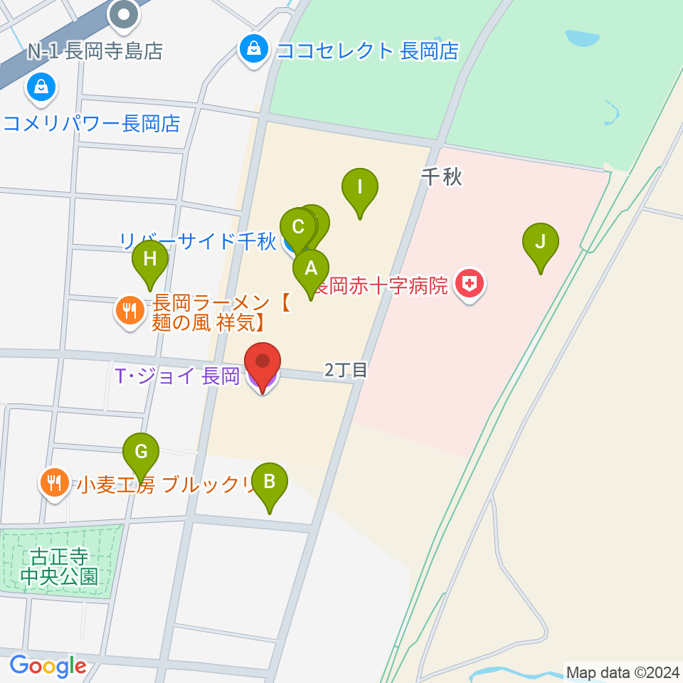 T・ジョイ長岡周辺のカフェ一覧地図