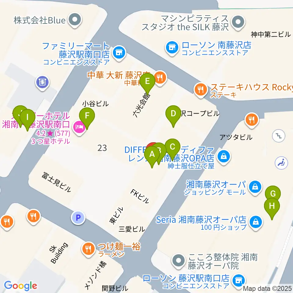 湘南bit周辺のカフェ一覧地図