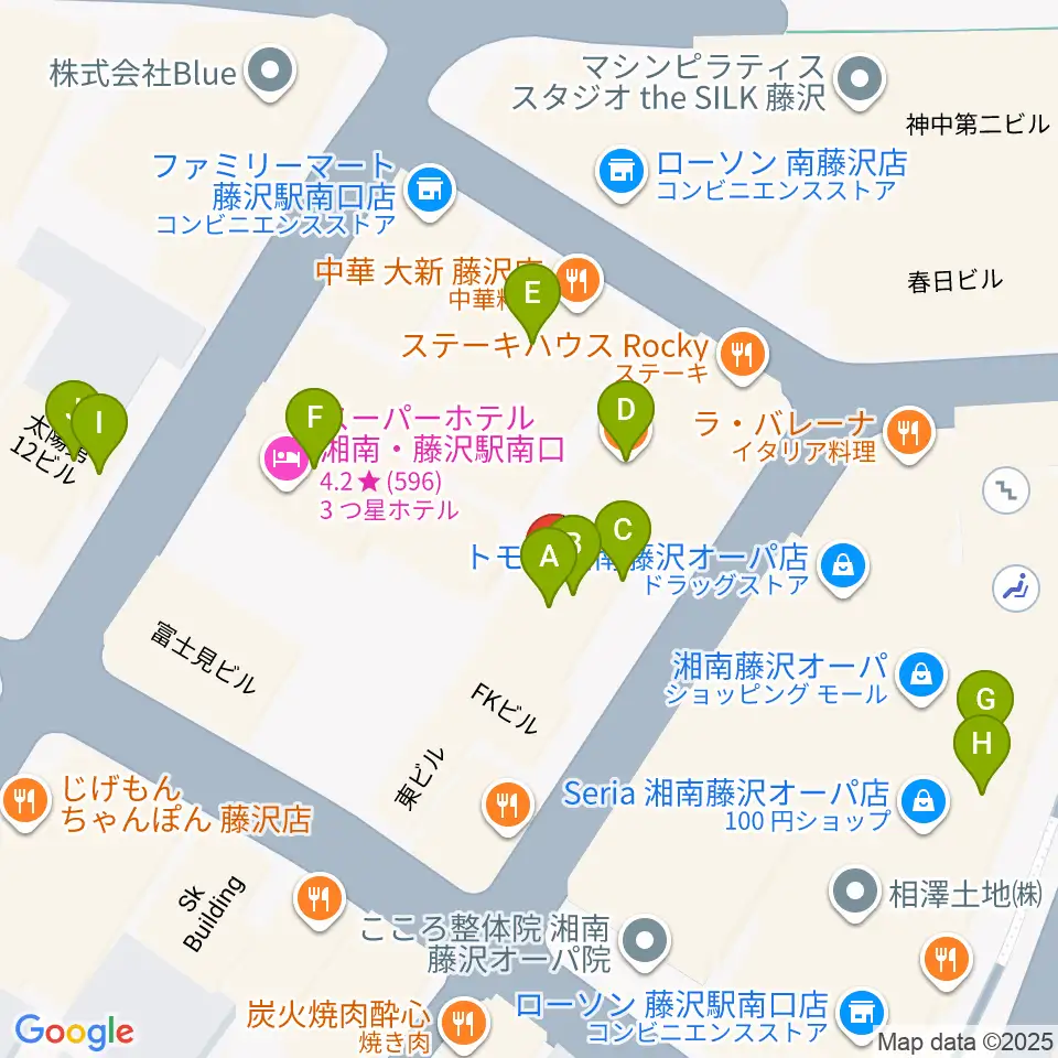 湘南bit周辺のカフェ一覧地図