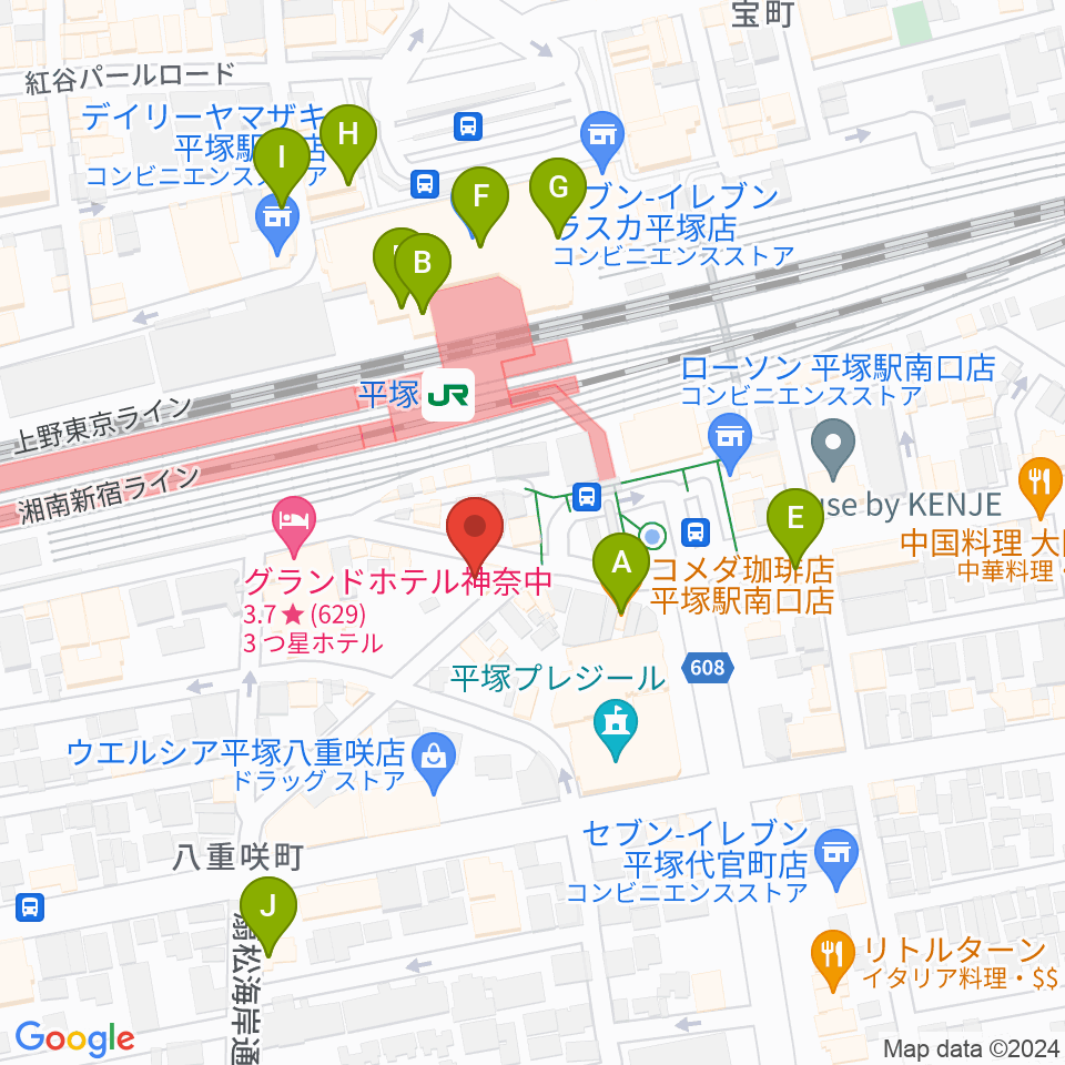 平塚Sad cafe周辺のカフェ一覧地図