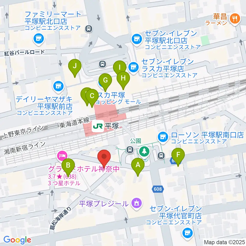 平塚Sad cafe周辺のカフェ一覧地図