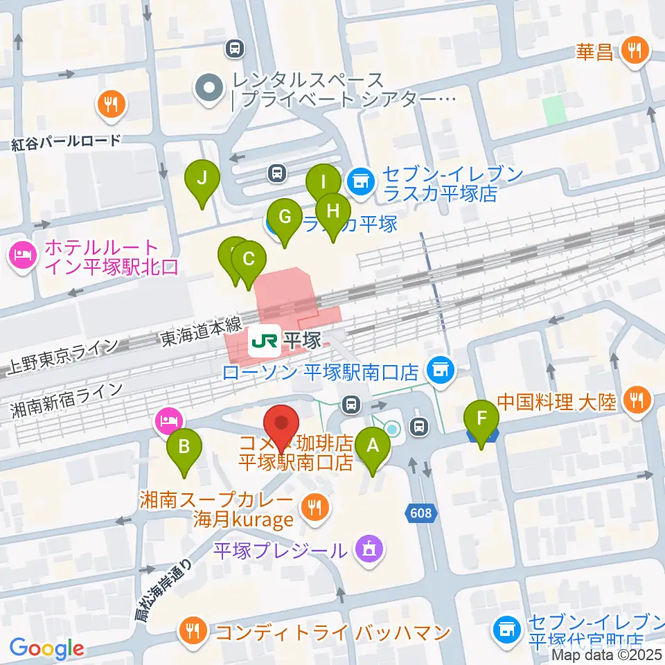 平塚Sad cafe周辺のカフェ一覧地図
