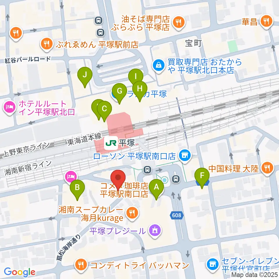 平塚Sad cafe周辺のカフェ一覧地図