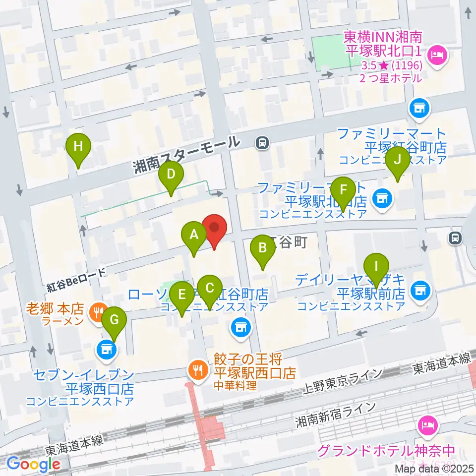 平塚ピアノフォルテ周辺のカフェ一覧地図