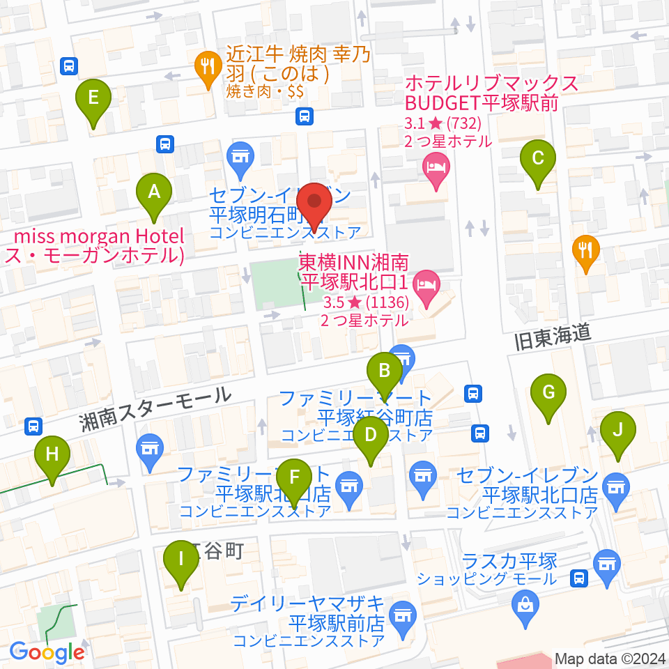 平塚パイプライン周辺のカフェ一覧地図