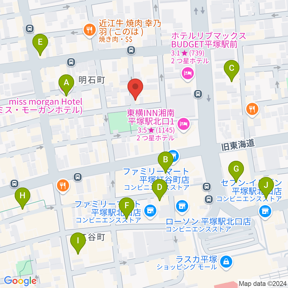 平塚パイプライン周辺のカフェ一覧地図