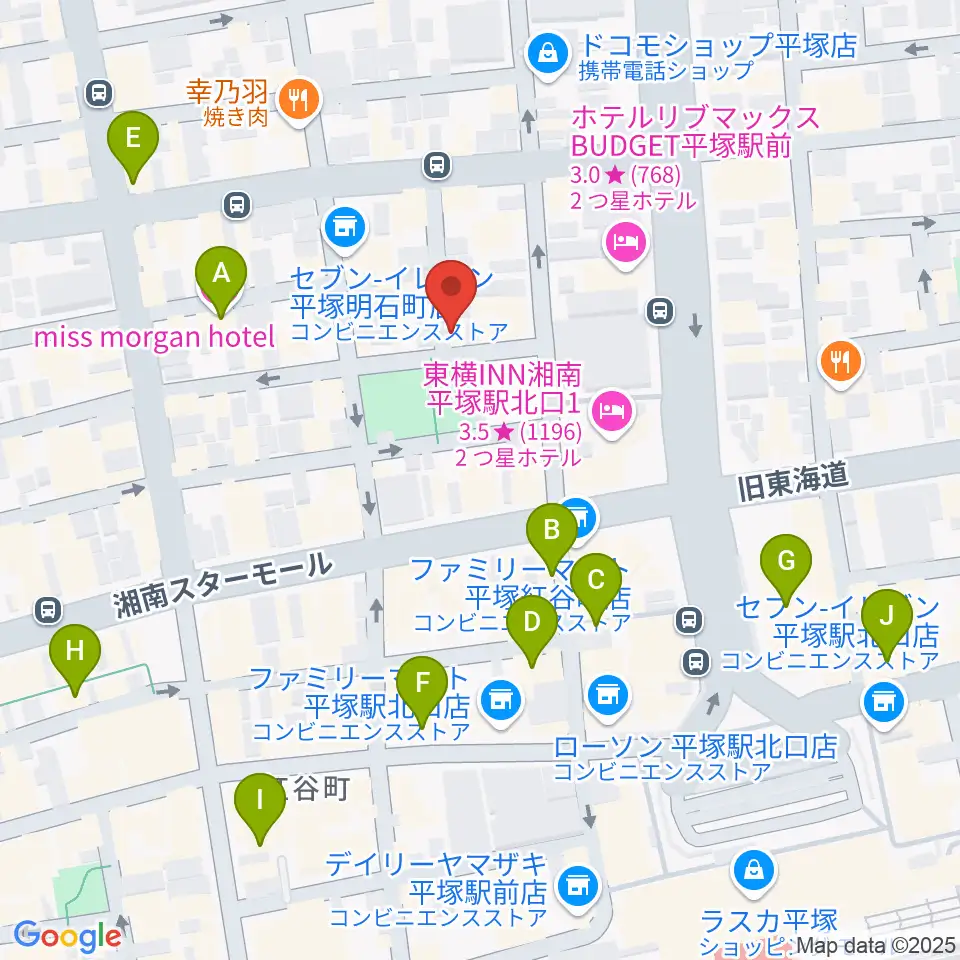 平塚パイプライン周辺のカフェ一覧地図