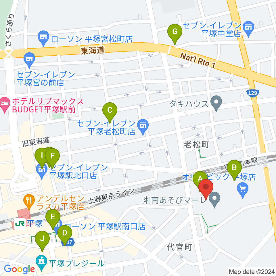 シネプレックス平塚周辺のカフェ一覧地図