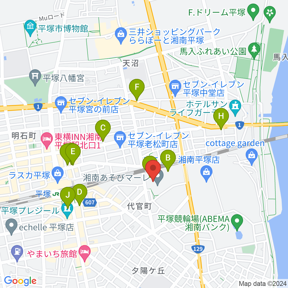 シネプレックス平塚周辺のカフェ一覧地図