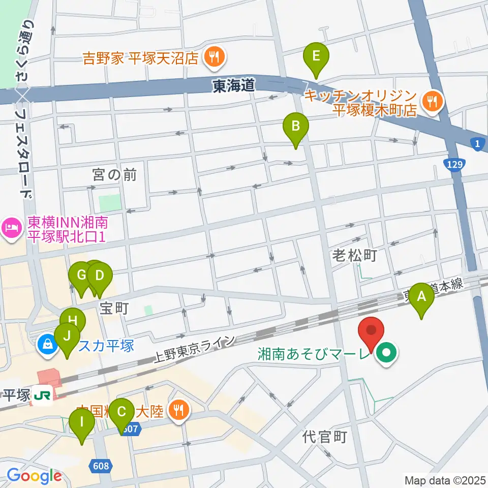 シネプレックス平塚周辺のカフェ一覧地図