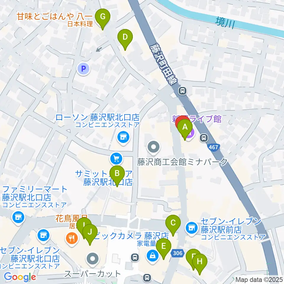 若泉楽器店周辺のカフェ一覧地図
