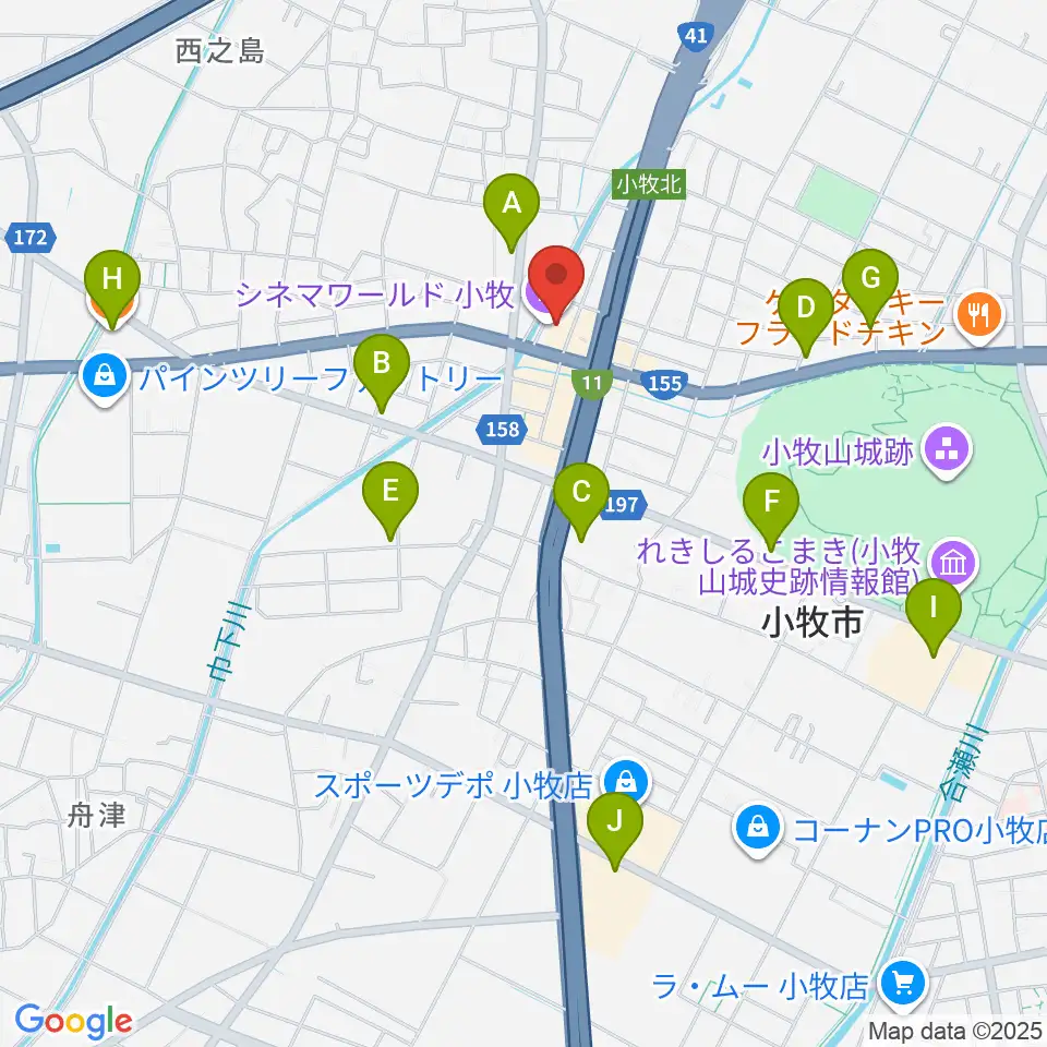 シネマワールド小牧周辺のカフェ一覧地図