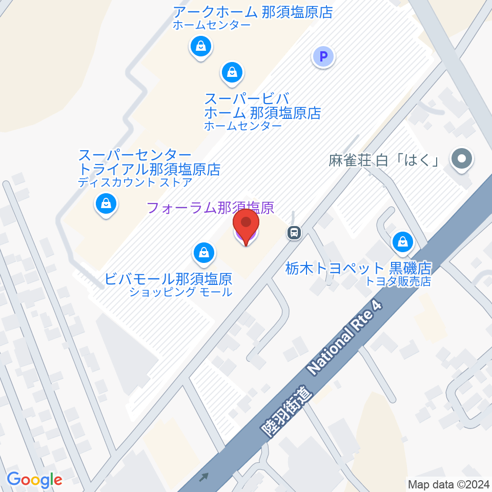 フォーラム那須塩原周辺のカフェ一覧地図