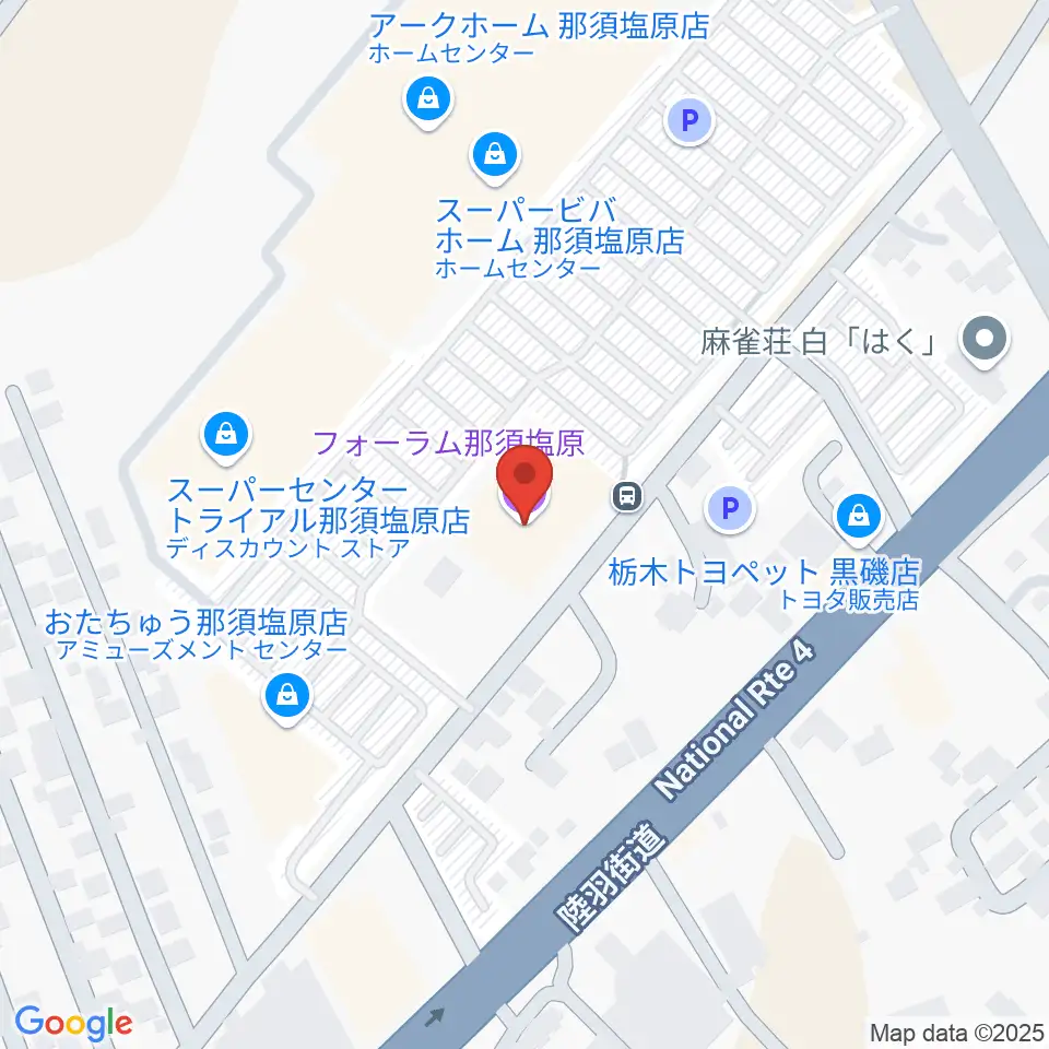 フォーラム那須塩原周辺のカフェ一覧地図