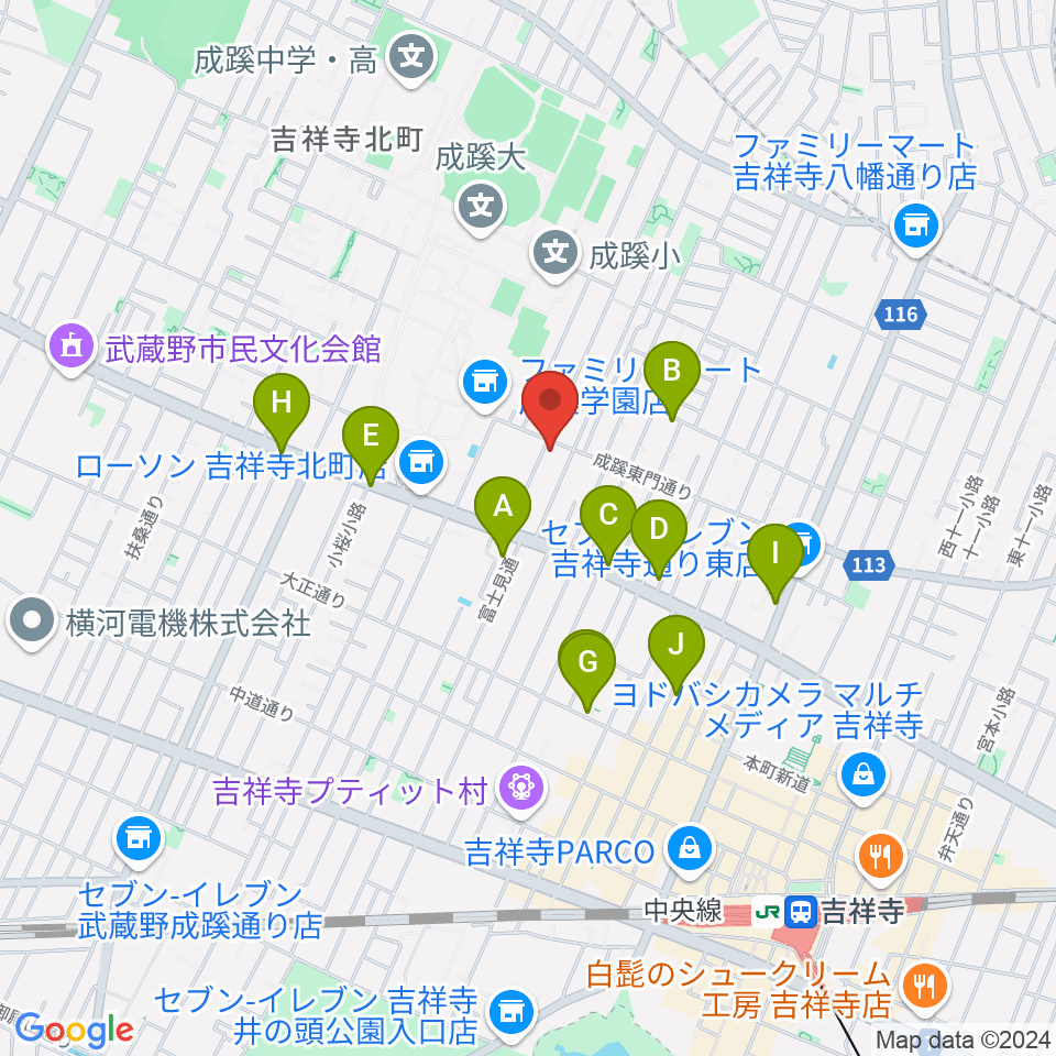 管楽器修理工房Prosit周辺のカフェ一覧地図