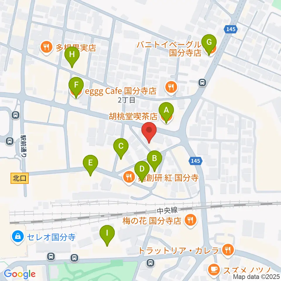 国分寺ART×JAZZ M's周辺のカフェ一覧地図