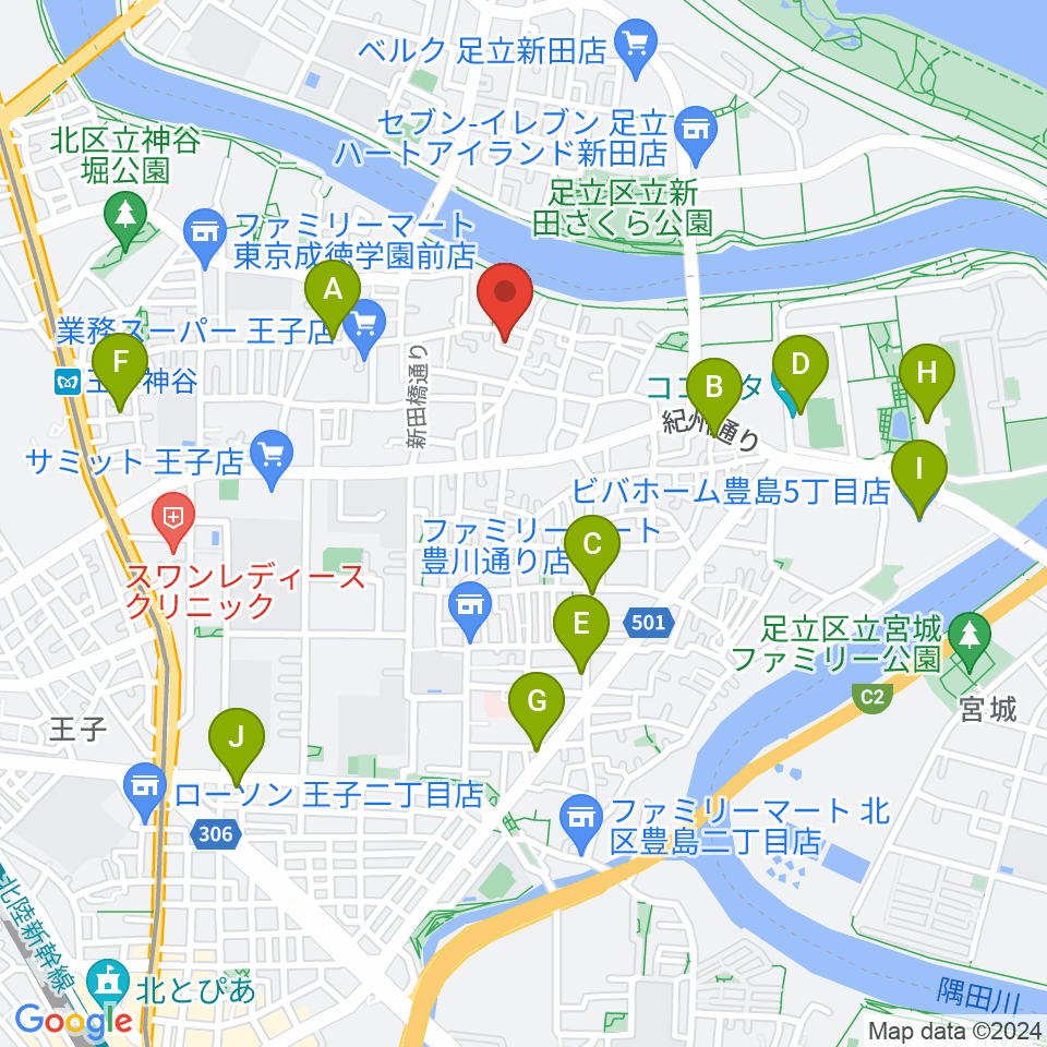 東京バビロン周辺のカフェ一覧地図