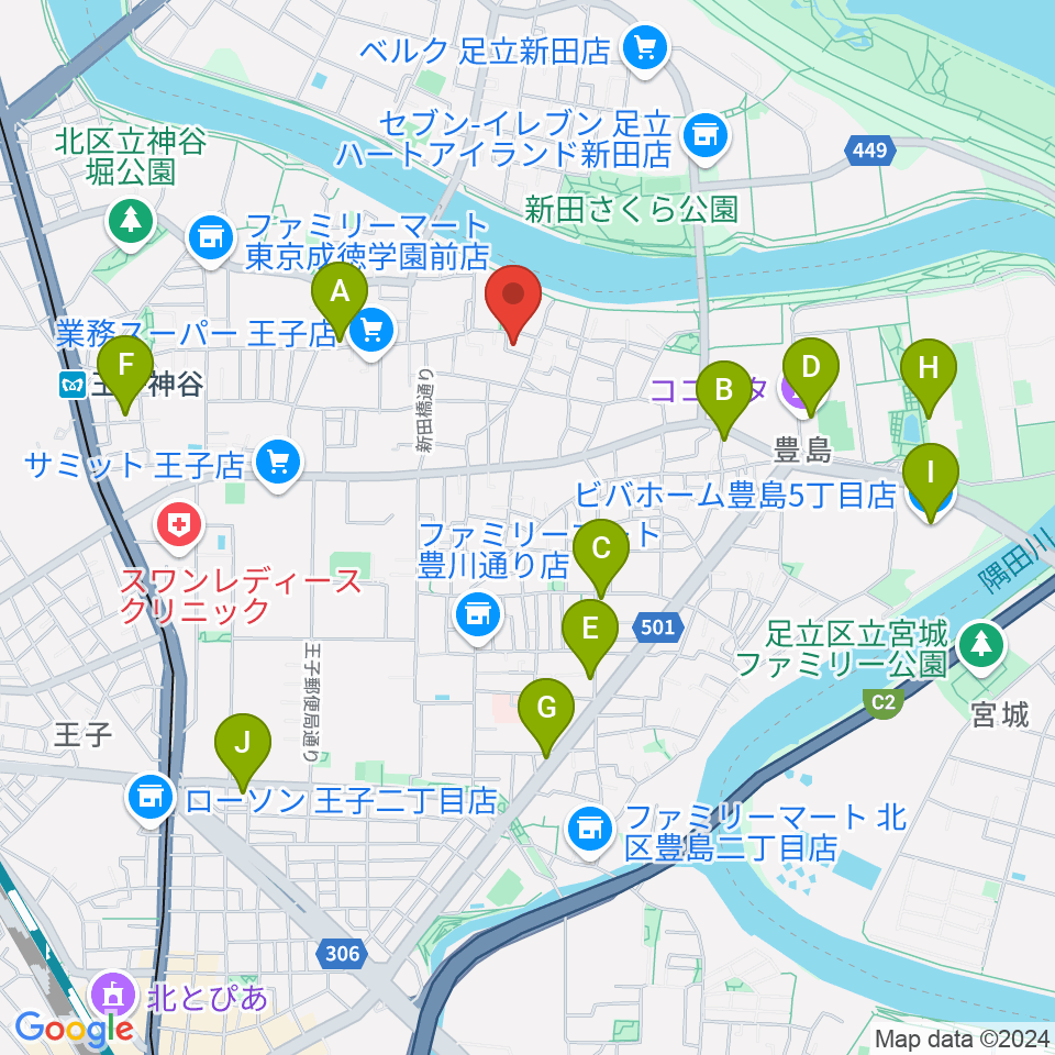 東京バビロン周辺のカフェ一覧地図