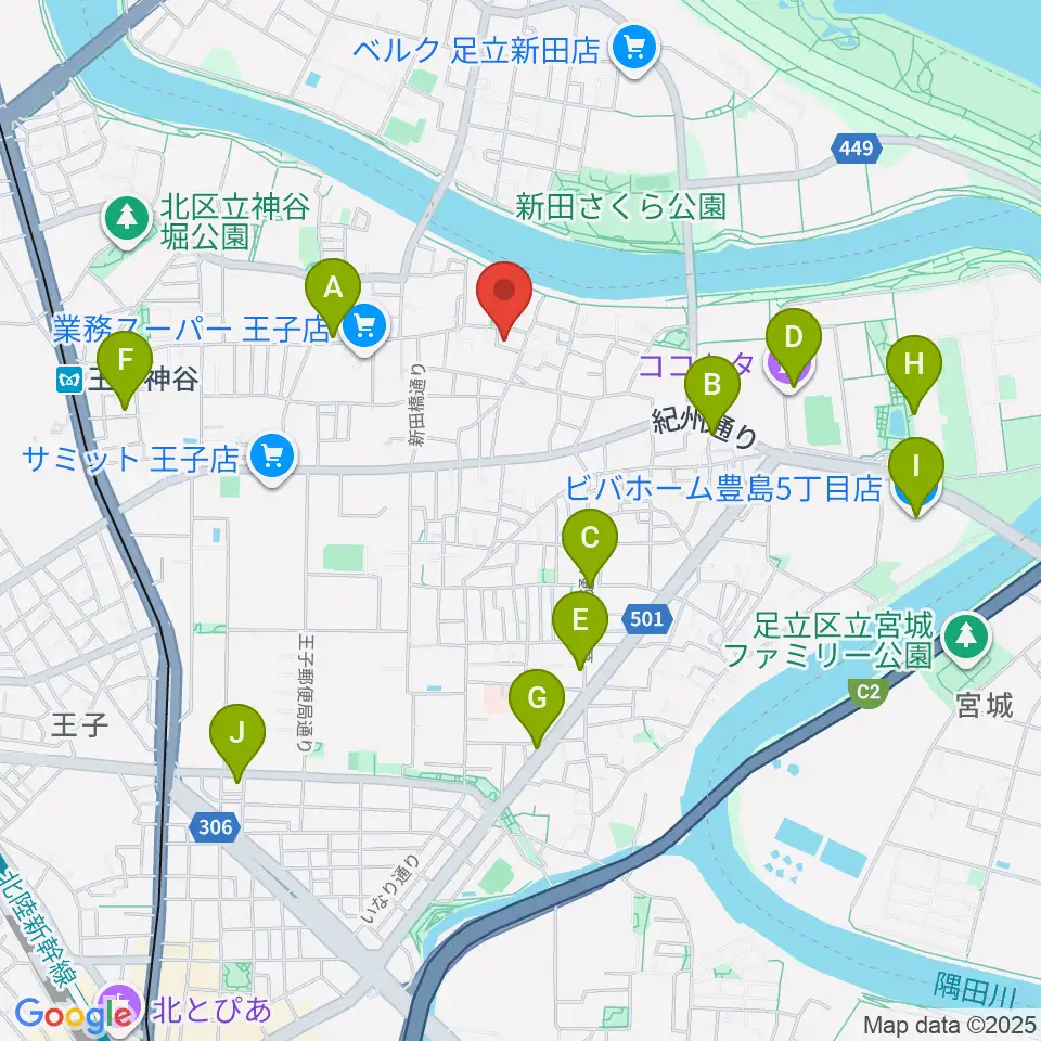 東京バビロン周辺のカフェ一覧地図