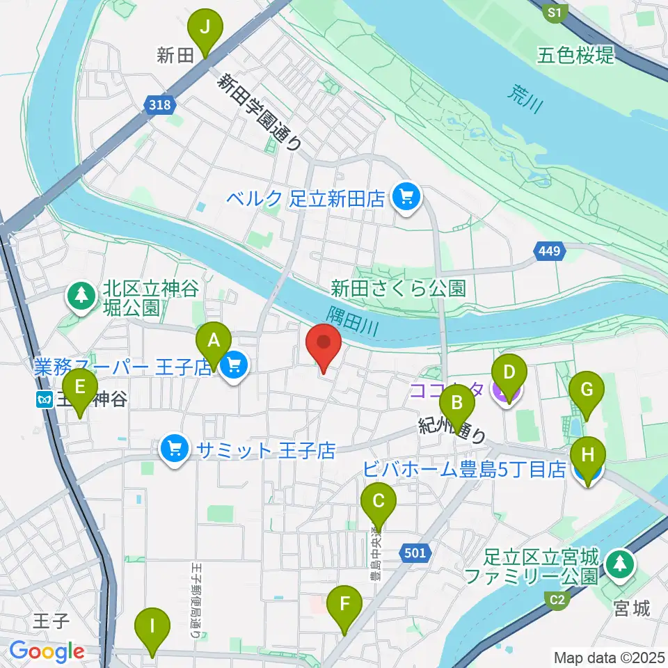 東京バビロン周辺のカフェ一覧地図