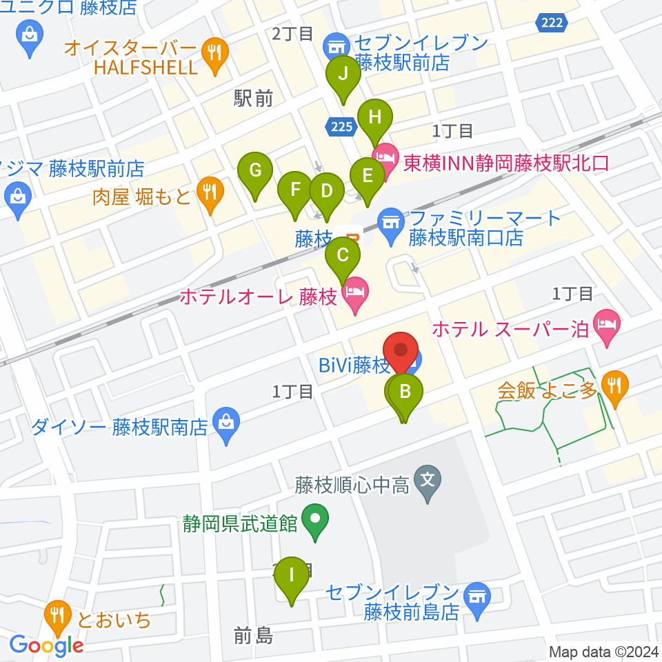 藤枝シネ・プレーゴ周辺のカフェ一覧地図