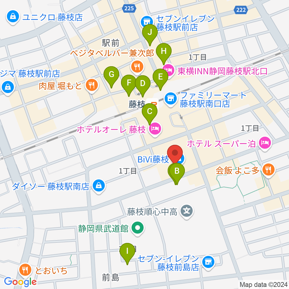 藤枝シネ・プレーゴ周辺のカフェ一覧地図