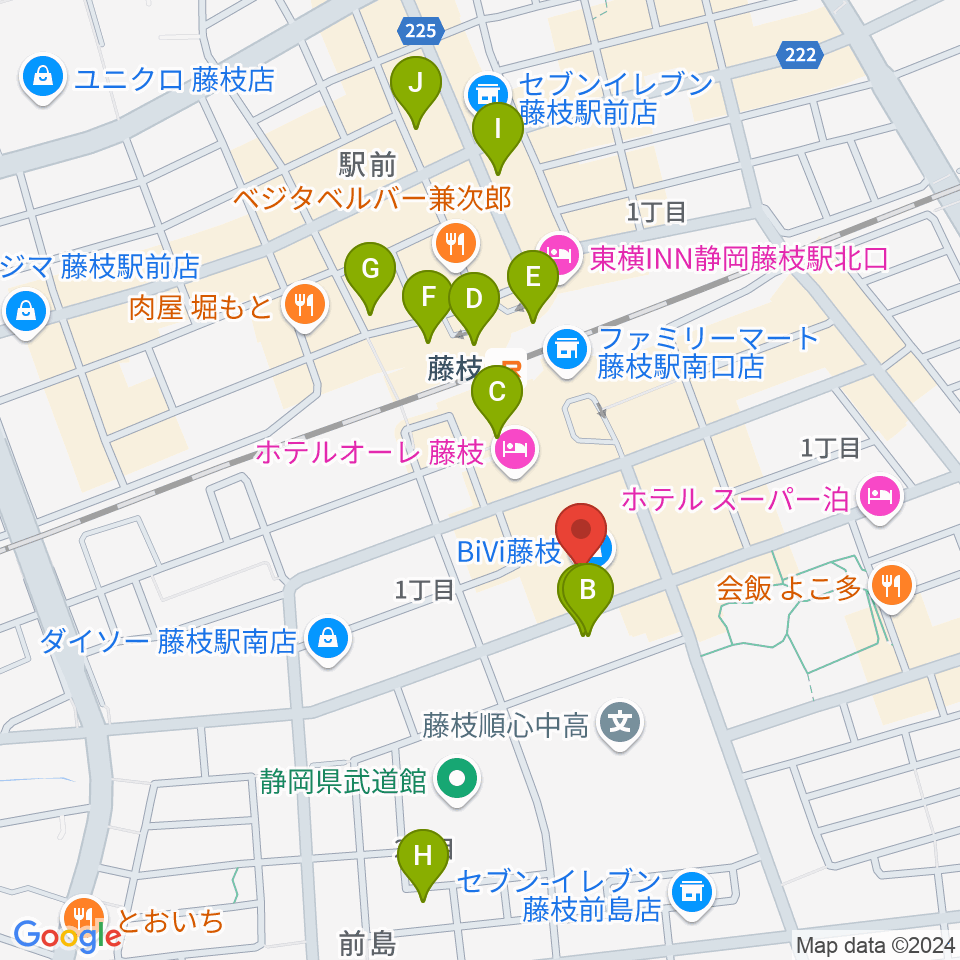 藤枝シネ・プレーゴ周辺のカフェ一覧地図