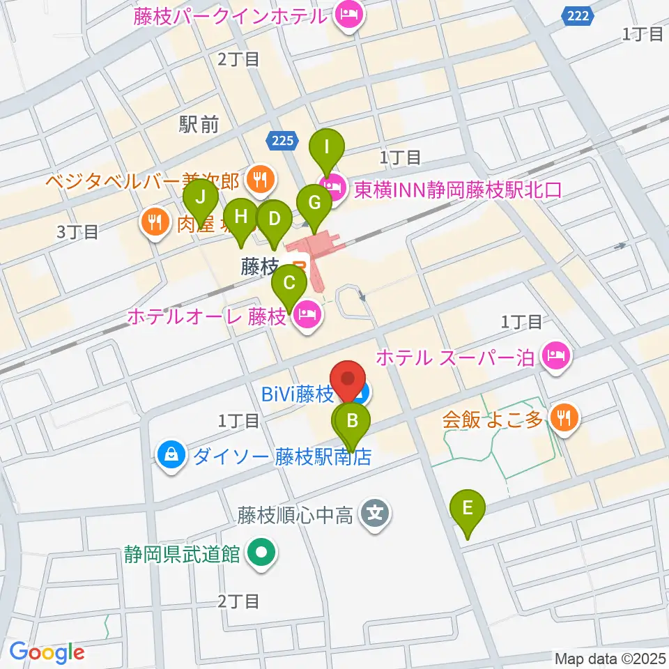 藤枝シネ・プレーゴ周辺のカフェ一覧地図