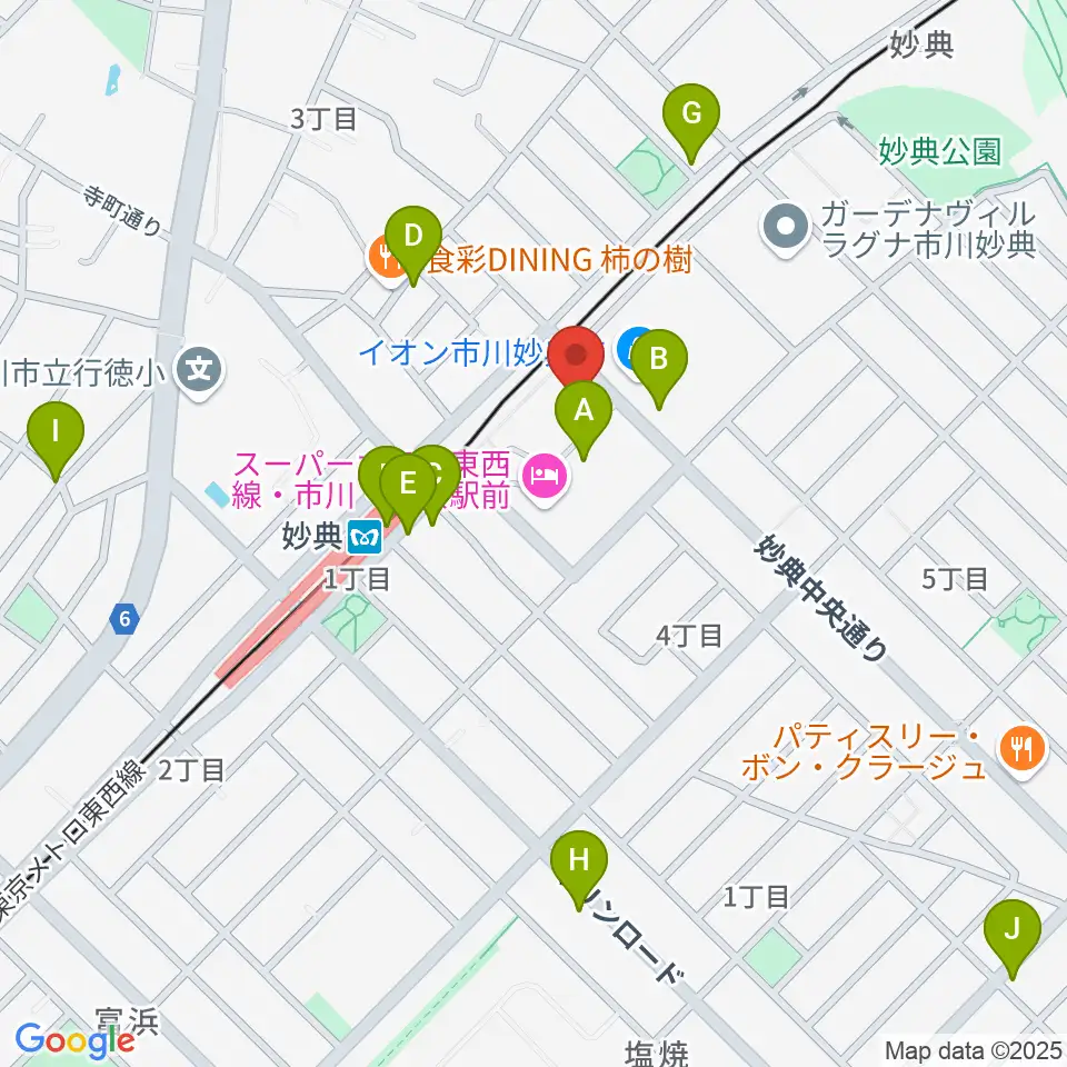 イオンシネマ市川妙典周辺のカフェ一覧地図